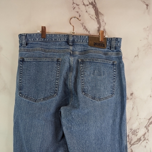 Duluth Trading Jeans Mens 34 X 30 Flex Ballroom Light Wash Denim Blue - Picture 6 of 11